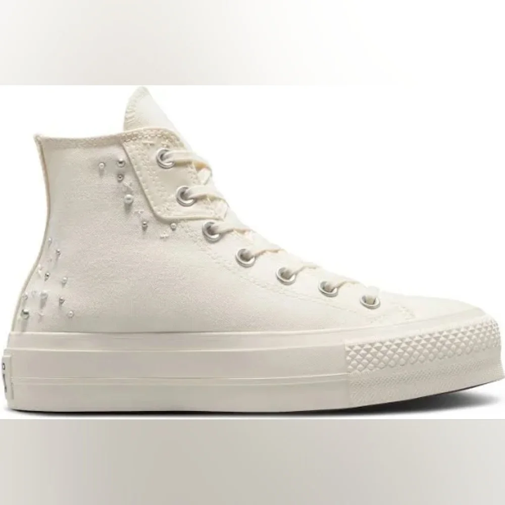 NWT Chuck Taylor All Star Lift Platform Pearls & Studs - Picture 12 of 16